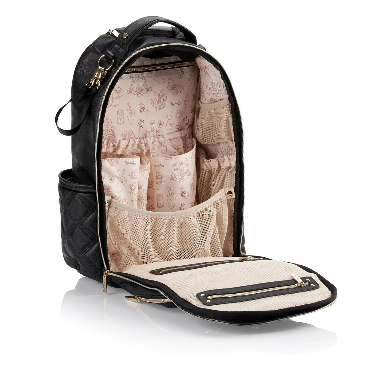 Itzy Ritzy Boss Diaper Bag in Brown, White & Black Accents Diaper Backpack Stylish & Functional Bag Itzy Ritzy® main image 3