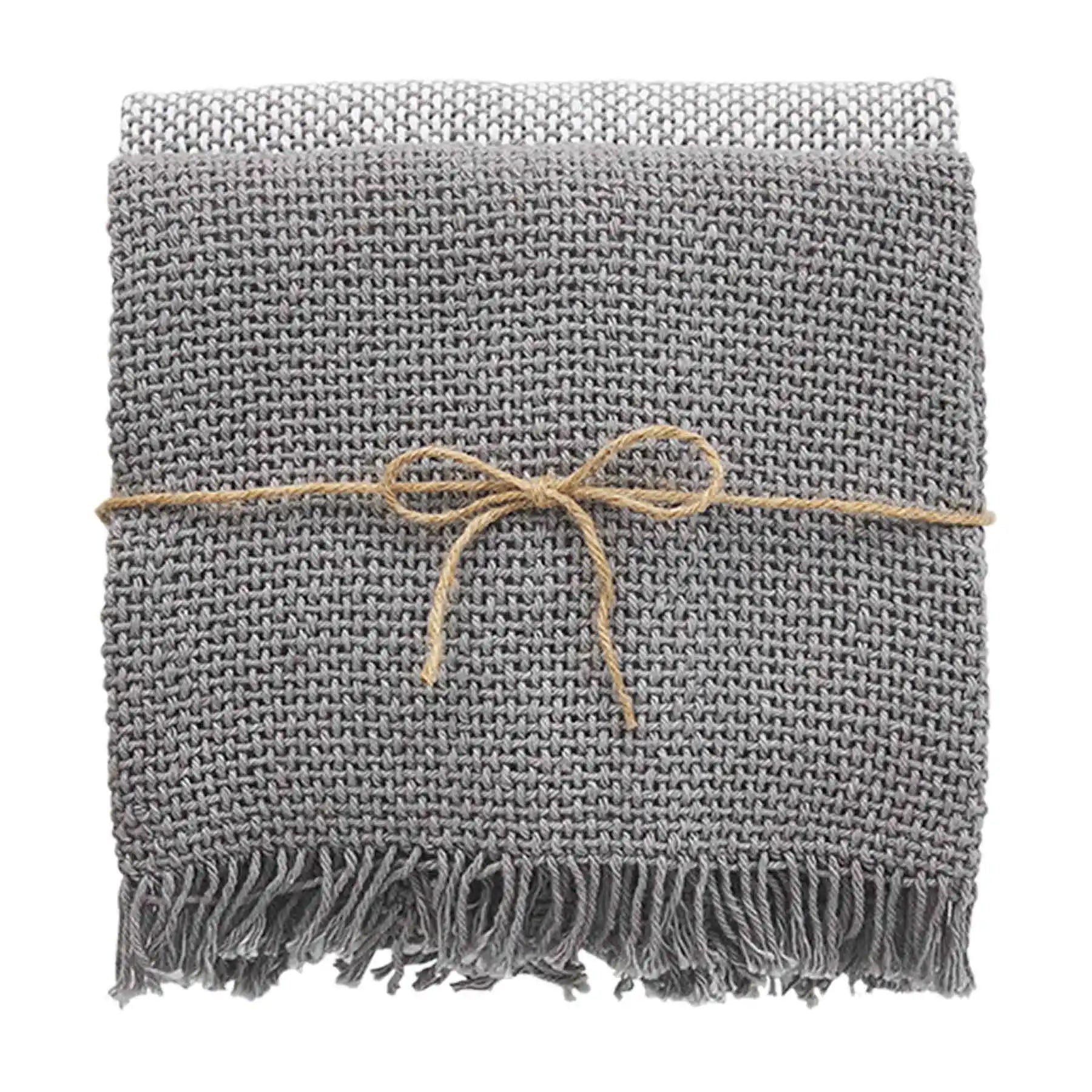Mud pie gray woven hand towels