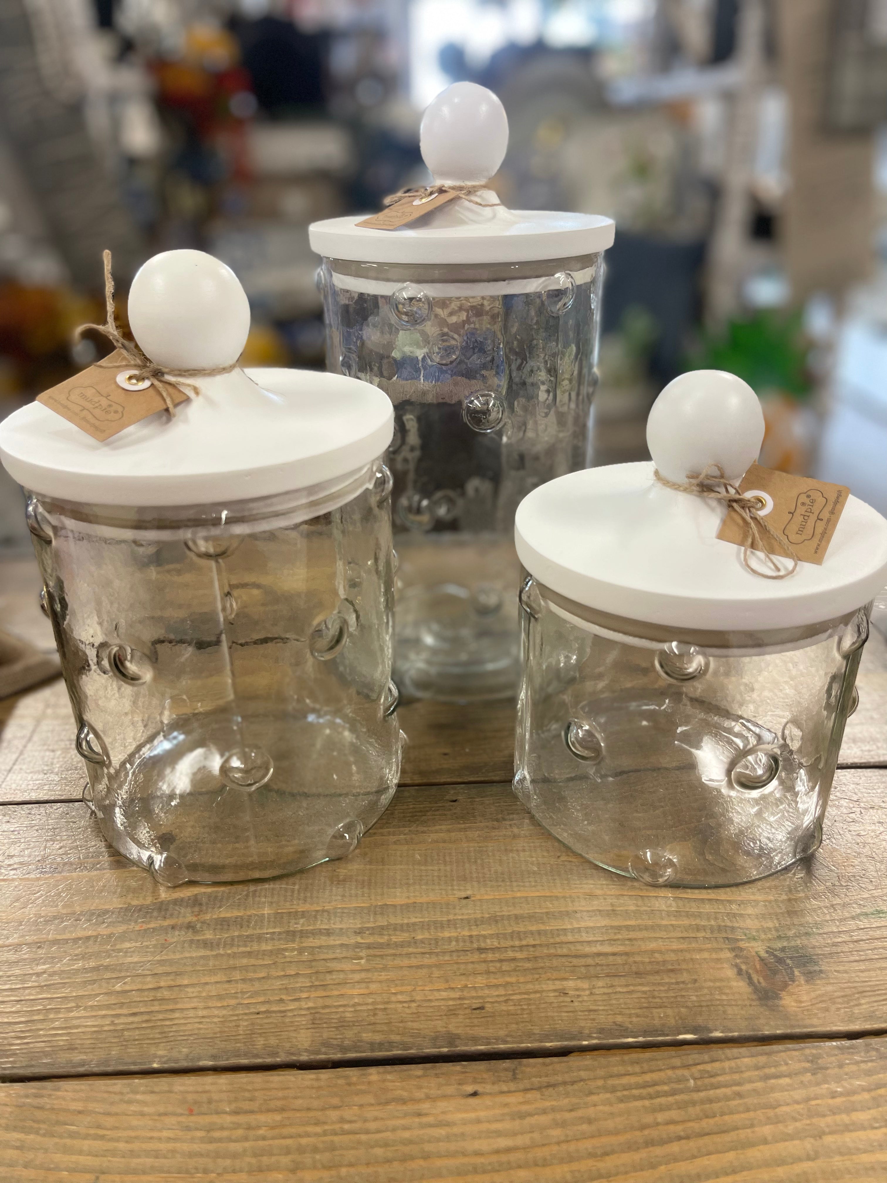 Mud pie hobnail canister set